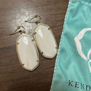 Kendra Scott Danielle Gold Statement Earrings in White